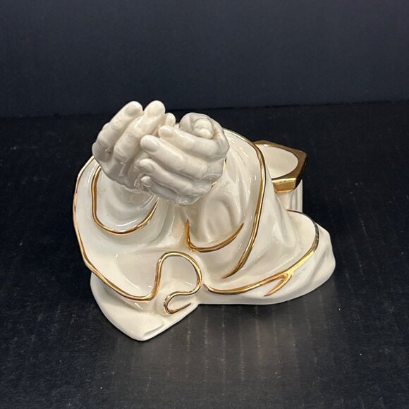 Vtg Bradford Exchange "In His Hands" Porcelain Candle Holder 2002 - Picture 2 of 9